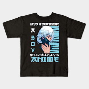 Boy Who Really Loves Anime Merch Cosplay Otaku Gift Anime Kids T-Shirt